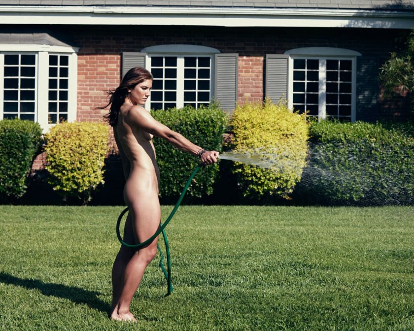 Soccer goalkeeper Hope Solo, another local lady, posing for ESPN's The Body Issue. I need neighbors like that...
