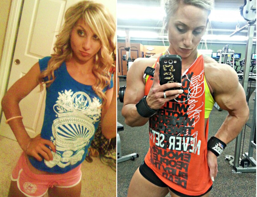 Shannon Courtney, before and after. She's cute before bulking up. Afterward...DAMN GIRL!