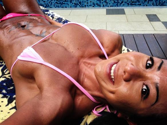 Melissa Wee showing off her bikini body.