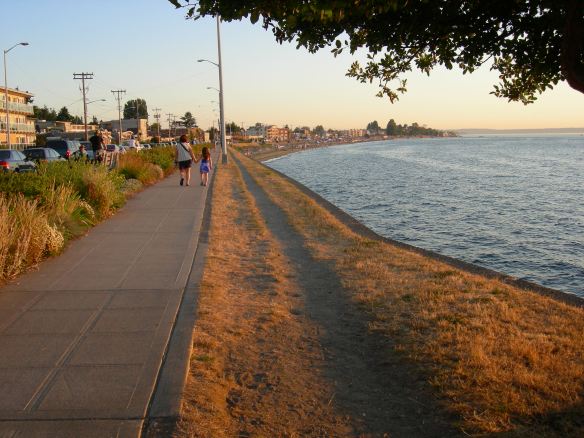 Alki Beach on a beautiful summer evening.