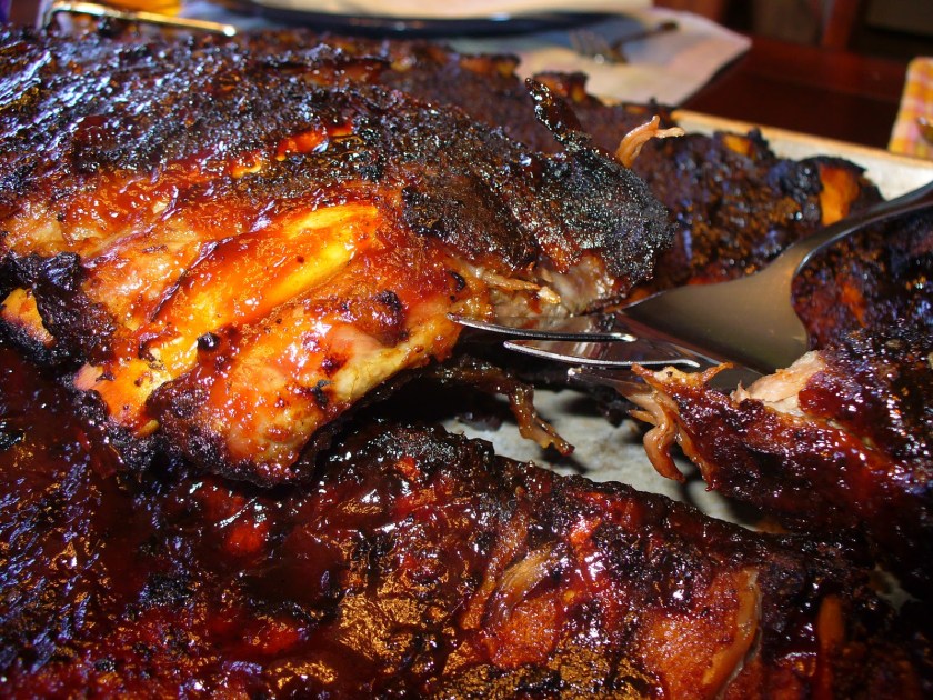 Delicious barbecue ribs.