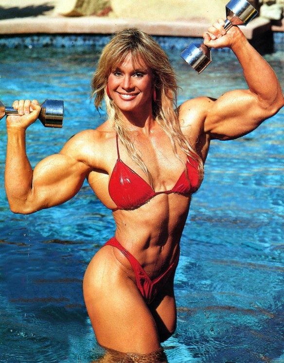 A legend of the world of female bodybuilding: Cory Everson.